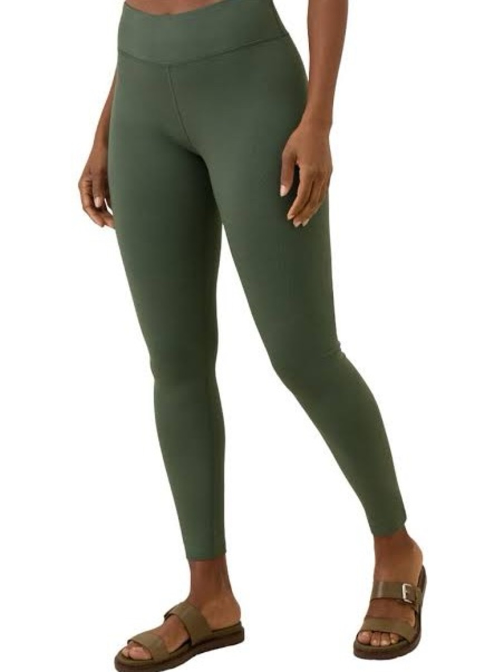 Pact On-the-Go Army Green Organic Cotton Leggings-large